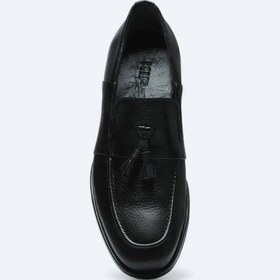 Resim Siyah Deri Klasik Loafer Siyah 