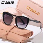 Resim OYALIE Retro Kedi Gözü Moda Gözlükleri Kadınlar için, Metal Inlay Tasarım Çerçeve, Anti-Reflektif AC Lens, Kılıfı ile Dekoratif Gözlük, Çoklu Renk Seçenekleri 