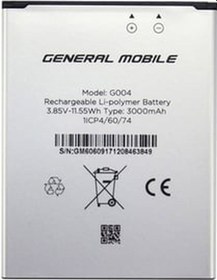 Resim General Mobile Gm6 İle Uyumlu A+ Kalite Pil Batarya 
