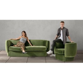 Resim hoom concept Enna Kadife Koltuk Berjer Takımı, Yeşil 