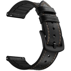 Resim Samsung Gear S3 Classic/frontier İçin 22mm Deri Kaplamalı Silikon Akıllı Saat Bandı 