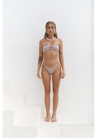 Resim Mai Collection Mai Studios Co. Zahira Ön Halka Detay Straplez Lila Bikini Üstü Lila 