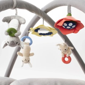 Resim IKEA Oyuncaklı Bebek Oyun Halısı 90X49 cm Gri Renk Aktivite-Bebek Jimnastiği Oyun Halısı 