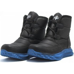 Resim Unısex Mavi Taban Bağcıklı Kar Botu Khıones Siyah 