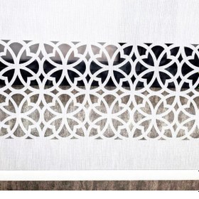 Resim Bbb Çift Mekanizmalı Keten Lazer Kesim Tül Ve Stor Perde Mlt5017 Beyaz 