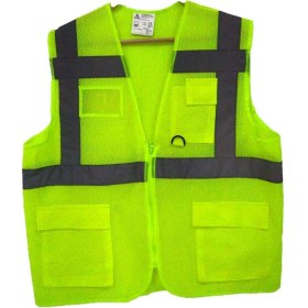 Resim Genel Markalar Fileli Cepli Reflektörlü İkaz Yeleği - Mühendis ( M beden) - Sarı 