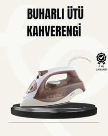 Resim Buharlı Ütü 2200W Seramik Taban 300 ml Kahverengi Dikey Ütüleme 