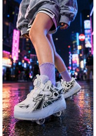 Resim Muggo Pato Çocuk Işıklı Patenli Tekerlekli Sneaker Spor Ayakkabı Beyaz 