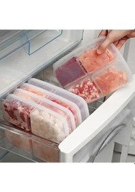 Resim 4 Bölmeli Kapaklı Kahvaltılık Sebze Saklama Kabı-1 Adet Şeffaf 