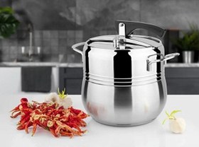 Resim Yonca Lines Silver Kordonlu 12 L Düdüklü Tencere Metal Kulp 