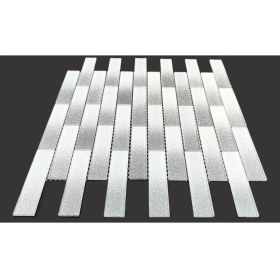 Resim MozaiKristaL Mutfak Tezgah Arası Kristal Cam Mozaik. Cam ölçüsü: 23x98 mm. File ölçüsü: 30x30 cm. ( 1 Koli = 11 File Karo = 1 m2 Fiyatıdır ) 