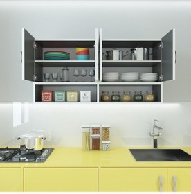 Resim Kenzlife hazır mutfak vesper gri 060*120*22 mutfak banyo dolabı kapaklı raflı 