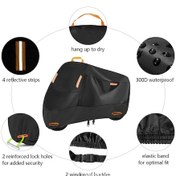 Resim Suntek 210D Motosiklet Örtüsü Rüzgar Geçirmez Tokalar Koruyucu M 