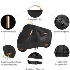 Resim Suntek 210D Motosiklet Örtüsü Rüzgar Geçirmez Tokalar Koruyucu M 