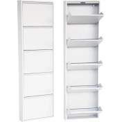 Resim Mobilya Pratik 5'li Metal Ayakkabılık - Beyaz 