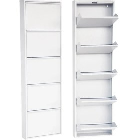 Resim Mobilya Pratik 5'li Metal Ayakkabılık - Beyaz 