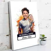 Resim Karikatürlü En Yakışıklı Tenisçi Kanvas Tablo 