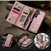 Resim Fochsia Galaxy Uyumlu A15 5g Manyetik Cüzdan Kapaklı Kılıf El Kayışı Kartlık Ve Stand Pembe 