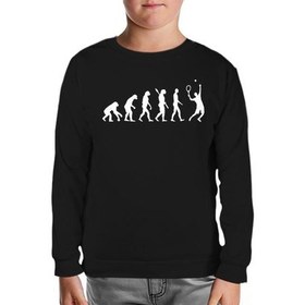 Resim Tenis Player Evolution Siyah Çocuk Sweatshirt 