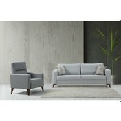 Resim Kristal 3+1 Berjer Koltuk Takımı Açık Gri+Koyu Gri 