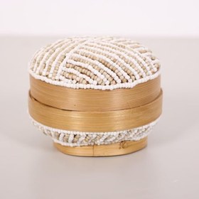 Resim Bali Boncuklu Bambu Saklama Kutusu S 11x8 cm 