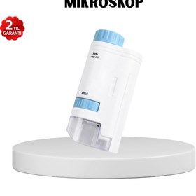 Resim BURCU MODA LED Işıklı Mikroskop 80X-200X Zoom Eğitici Bilim Seti ve Taşınabilir 