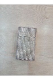 Resim NESGIFT Gümüş Taş Kaplama Kalın Kısa Sigara Kutusu 