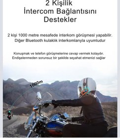 Resim Wearfitpro Q08-2x Rgb Işık Efektli İntercom Bluetooth Motosiklet Kask Kulaklığı İntercom Kulaklık 