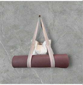 Resim Spor Ve Casual Kullanım İçin Denim Yoga Matı Bölmeli Çanta / El Yapımı & Dayanıklı Ekru 