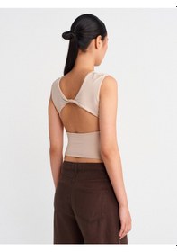 Resim Dilvin 21132 Sırtı Açık Büzgülü Top-taş Taş 