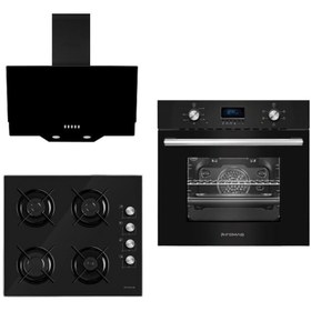 Resim Femaş Ferre - Siyah Inci Ankastre Set ( 5002 - S 3140 - Fd 101 ) 