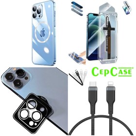 Resim CEPCASE Iphone 14 Pro Max Kılıf Magsafe Ekran Koruma Lens Koruma Yeni Nesil Usb Komble Set Takım 