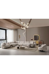 Resim Evondi LUCAS MODULER U KÖŞE 390*475*165 - SEHPALI - SİLİNEBİLİR KUMAŞ - %100 GÜRGEN İSKELET 