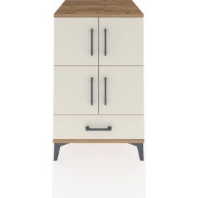 Resim Kronos Komodin 4 Raflı Tek Çekmeceli 4 Kapaklı 60X59X96 Çam-Aytaşı 