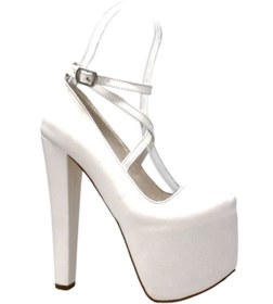 Resim KİNDEP Kindep Yüksek Topuklu (18 cm) Platform (7 cm) Kadın Ayakkabı BEYAZ 