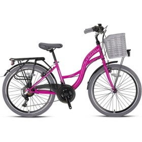 Resim Kron Geroni Sırıo 24 Jant City Bike - 21 Vites - V.b. - Fuşya-Gri - Shimano 