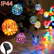 Resim Güneş Enerjili Fas Toplu Işıklı Dize - Çok Renkli, Düğünler, Partiler & Ev için Çıkarılabilir Dış Mekan Dekoru - 20/30 LED, Düğme Kontrolü 