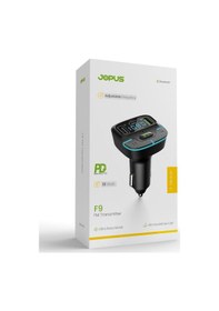 Resim F9 Araç Fm Transmitter 5.3 Bluetooth Araç Kiti Usb Type-c Hızlı Şarj Kart Çakmaklık Girişli 