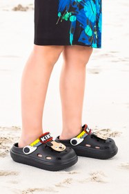 Resim Kiko Kids Eva Plaj Havuz Okul Kreş Kız Çocuk Terlik Twg 755-1 Siyah 