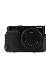 Resim MegaGear Panasonic Lumix DC-ZS200 Hakiki Deri Kamera Çantası 