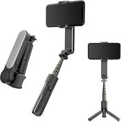 Resim Telefon Gimbal Stabilizatör, Telefon İçin El Taşına Alınan 3 Eksen Gimbal Sabitleyici, 3 Renk Dolgu Işığı Ve Uzaktan Deklanşör, Canlı Akış Vlogu Için Selfie Stick Tripod, Siyah 