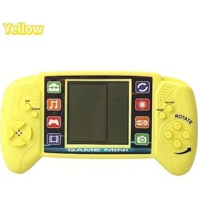 Resim Elmpaly Sarı Renk Retro Tarz Büyük Ekranlı Dayanıklı Taşınabilir El Oyun Konsolu 