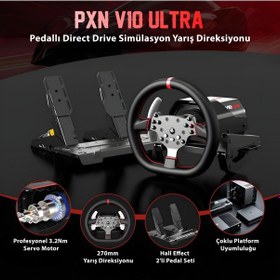 Resim Pxn V10 Ultra Direct Drive Yarış Direksiyon Seti - 3.2nm Servo Motor - Pc, Ps4, Xbox Uyumlu 