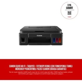 Resim Canon Pıxma G3416 Pıxma Renkli Wı-Fı Yazıcı Fotokopi Tarayıcı Renkli Mürekkep Tanklı Yazıcı 