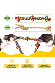 Resim Hype Store Proud Wave Köpek Oyuncağı Renkli Çekiştirmeli Halat Pamuk - Köpek Isırma Kemirme Oyuncağı Top Diş İp 