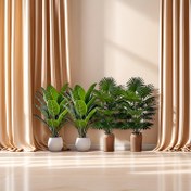 Resim 4 Adet Premium Büyük Yapay Tropikal Bitki Seti - 48 Geniş Yapraklı Yağmur Ormanı Dekoratif Ağaç, İç Mekan/Dış Mekan Saksılar, Havuz Kenarı, Bahçe, Düğün, Otel, Fotoğrafçılık için Uygun | İskandinav Tarzı, Şükran Günü, Meşe Festivali, Mezuniyet Sezonu, Bağımsızlık Günü, Sahte Yeşillik Dekoru 