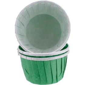 Resim Cupcake Kalıbı Küçük Boy Düz Renk 44X35 Mm 100 Adet Yeşil 