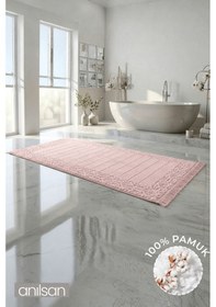 Resim Aflora Pudra Ayak Havlusu - 60x130cm, 690gr, %100 Pamuk, Spa Ve Otel Banyo Paspası, Günlük Kullanıma Uygun Pudra 