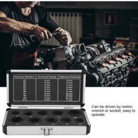 Resim Guangdong Spirit Cıvata Sökücü 10 Adet Altıgen Siyah Çelik Hasarlı Alüminyum Kutulu Somun Saplama Çıkarıcı Sökme Kiti 