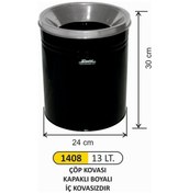 Resim Ofis Tipi Çöp Kovası Kapaklı Boyalı 13 Litre 